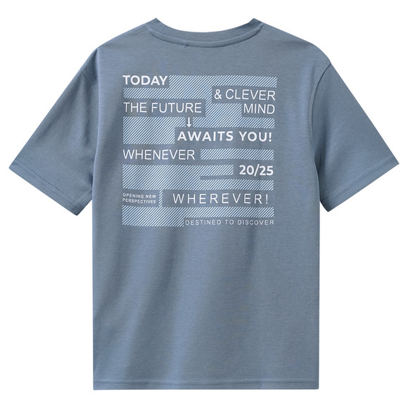 Jungen T-Shirt mit Rückenprint taubenblau