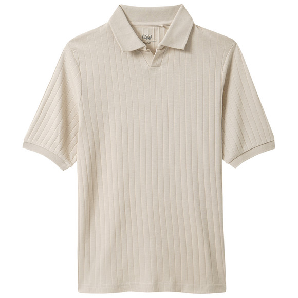 Jungen Poloshirt mit Rippstruktur beige