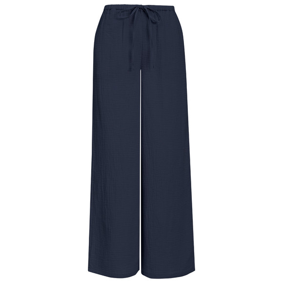 Damen Musselin-Hose aus Bio-Baumwolle dunkelblau