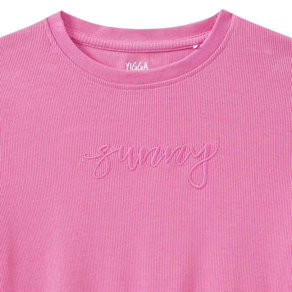 Mädchen T-Shirt mit Rippstruktur