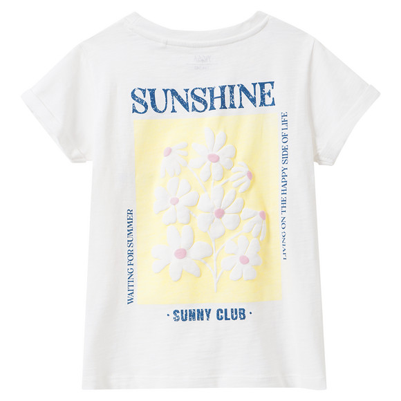 Mädchen T-Shirt mit Rücken-Print weiss