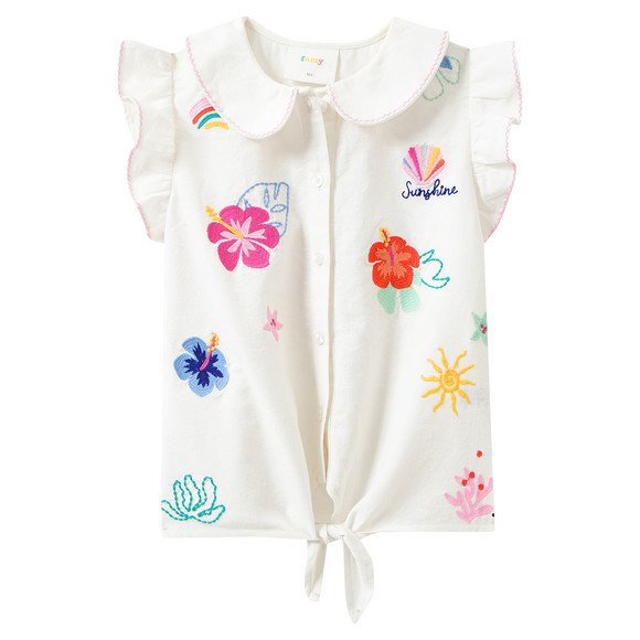 Mädchen Bluse mit Stickerei