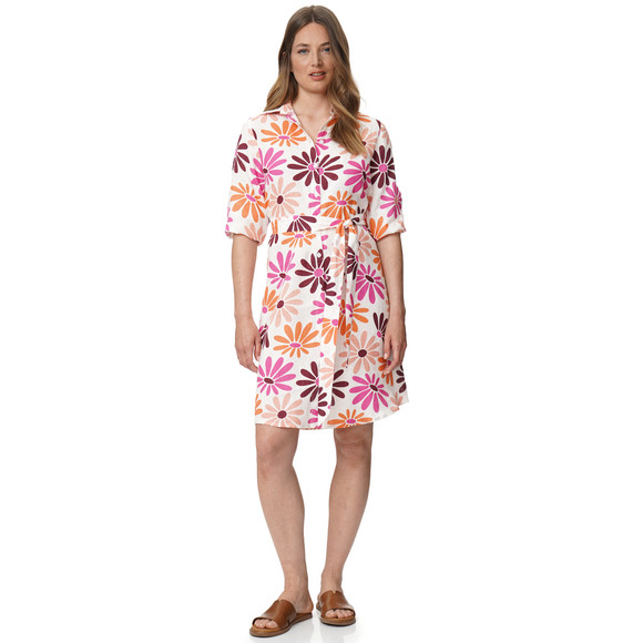 Damen Leinen-Hemdkleid mit Bindeband