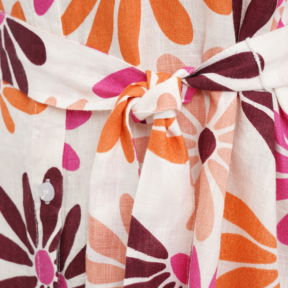 Damen Leinen-Hemdkleid mit Bindeband