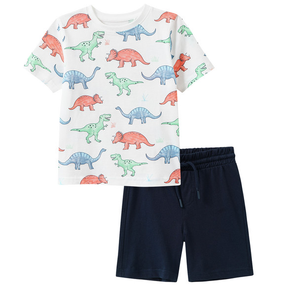 Jungen Set mit T-Shirt und Shorts weiss / blau