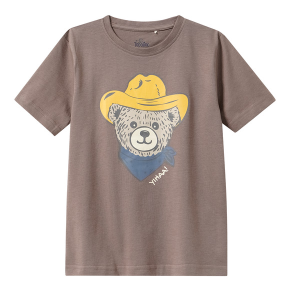 Jungen T-Shirt mit Bär-Print braun