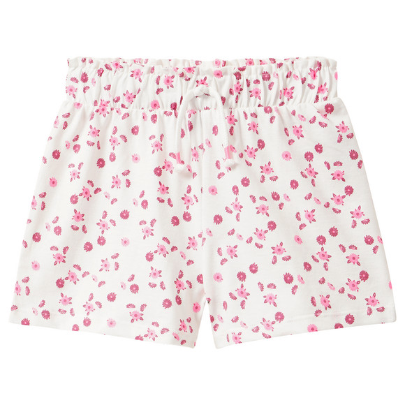 Mädchen Shorts mit Blümchen-Muster weiss