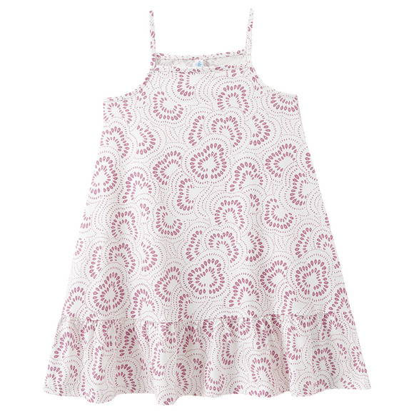 Mädchen Kleid mit Allover-Print weiss