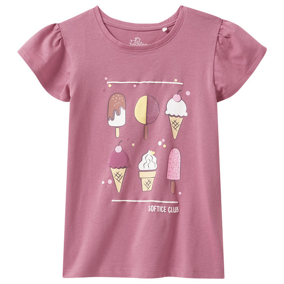 Mädchen T-Shirt mit Eis-Print dunkelpink