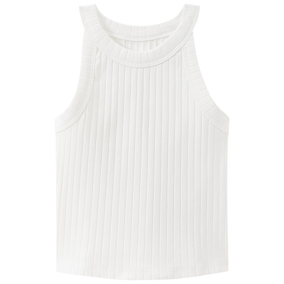 Mädchen Top mit Rippstruktur weiss