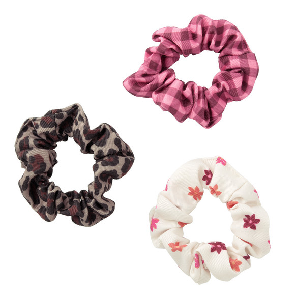3 Scrunchies in verschiedenen Dessins