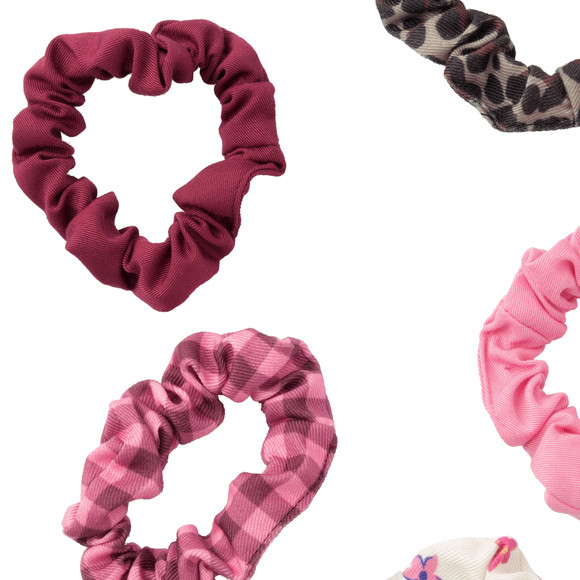 5 Scrunchies in verschiedenen Dessins