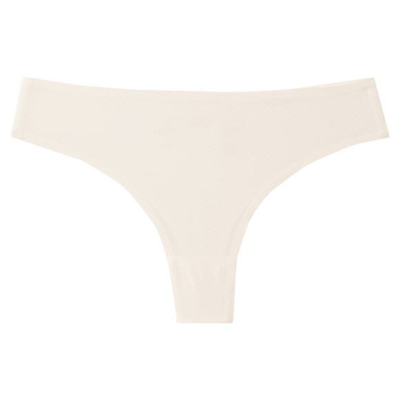 Seamless damesstring met honingraatstructuur crème