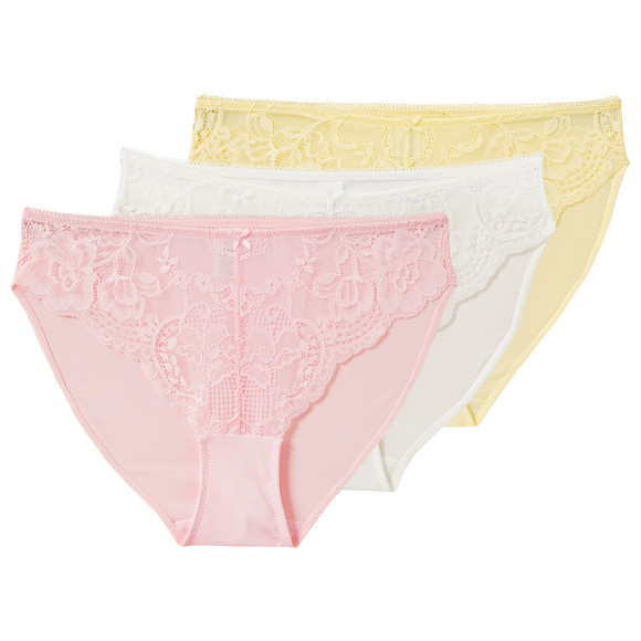 3 Damen Slips mit Spitze