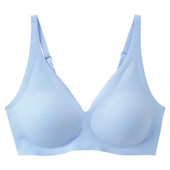 Effen, naadloze damesbustier lichtblauw