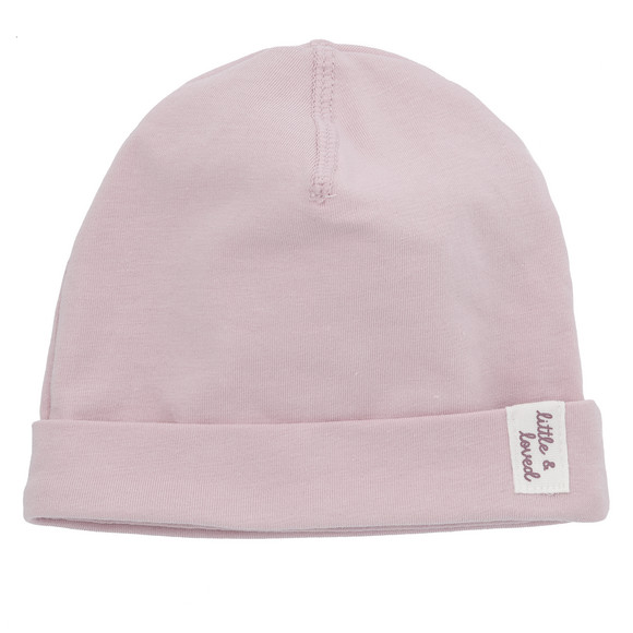Baby Mütze mit Umschlag rosa