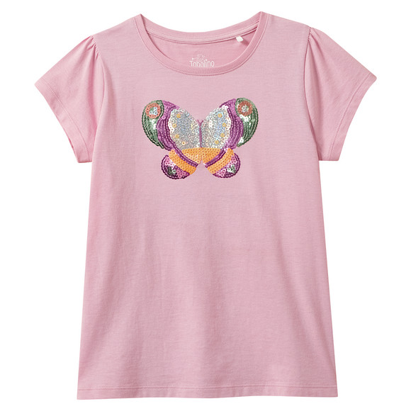 Mädchen T-Shirt mit Pailletten rosa