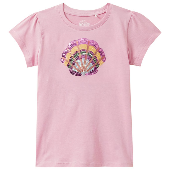 Mädchen T-Shirt mit Pailletten rosa