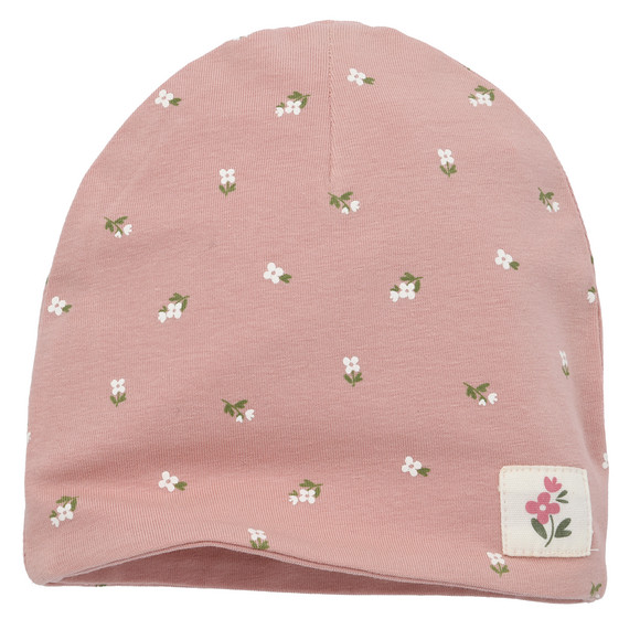Baby Mütze mit Blümchen rosa