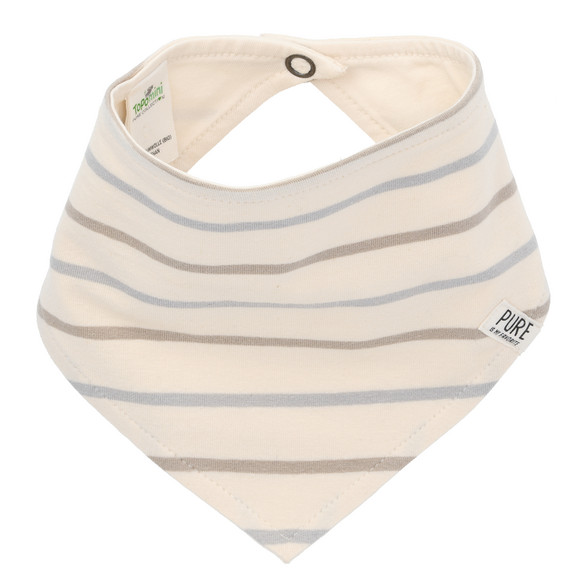 Baby Bandana mit Streifen hellgrau / creme / beige