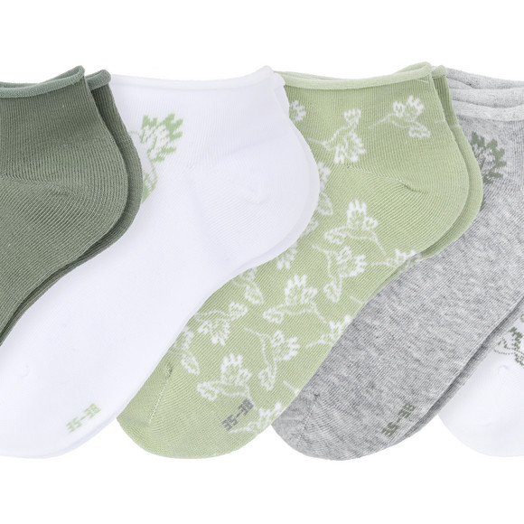 5 Paar Damen Sneaker-Socken mit Blumen
