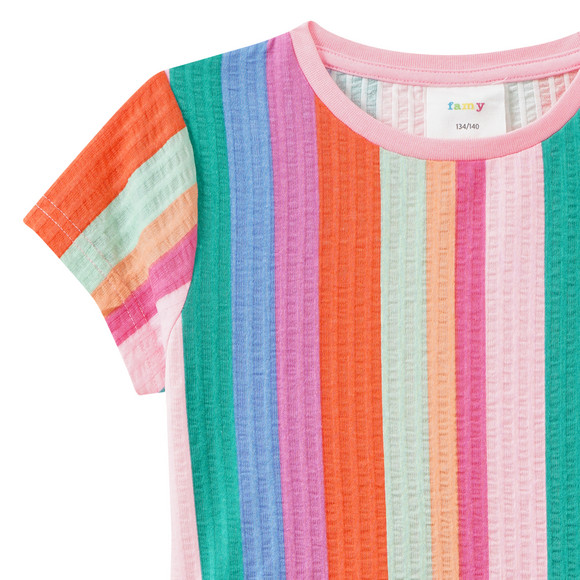 Mädchen Kleid mit bunten Streifen