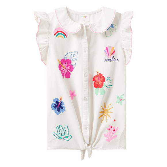 Mädchen Bluse mit Stickerei
