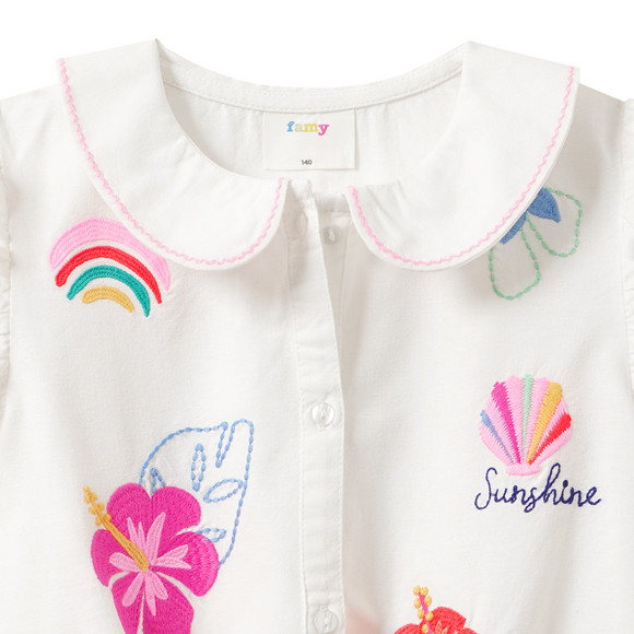 Mädchen Bluse mit Stickerei