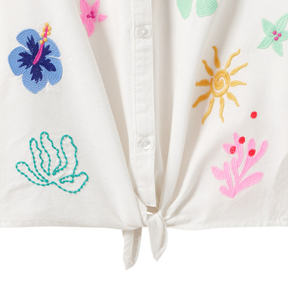 Mädchen Bluse mit Stickerei