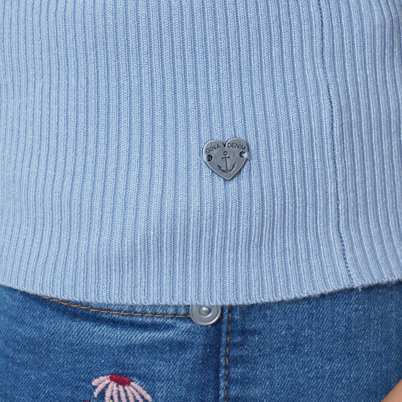 Damen Top mit Rippstruktur