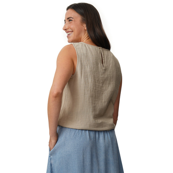 Damen Musselin-Blusentop in Uni