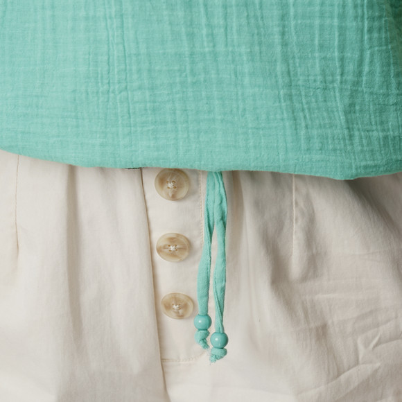 Damen Musselin-Blusentop in Uni