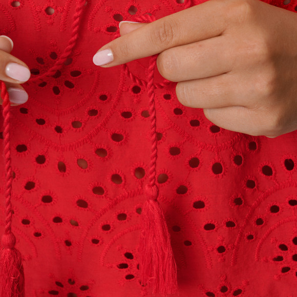 Damen Bluse mit Lochstickerei