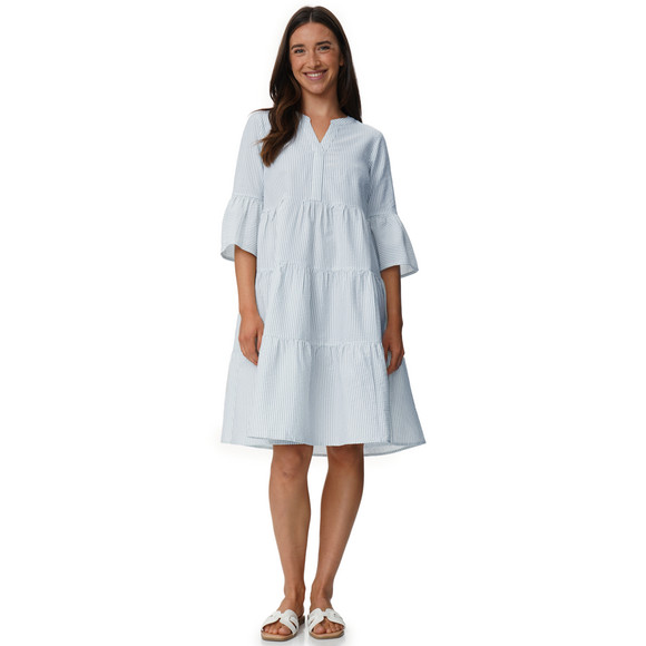 Damen Kleid in Seersucker-Struktur