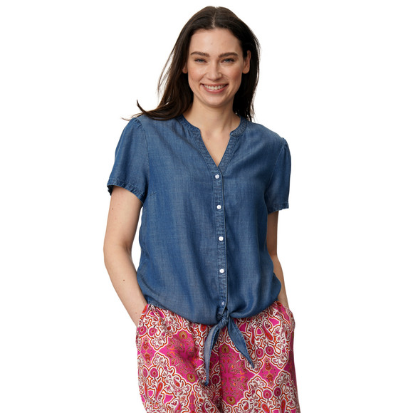 Damen Bluse in Denim-Optik