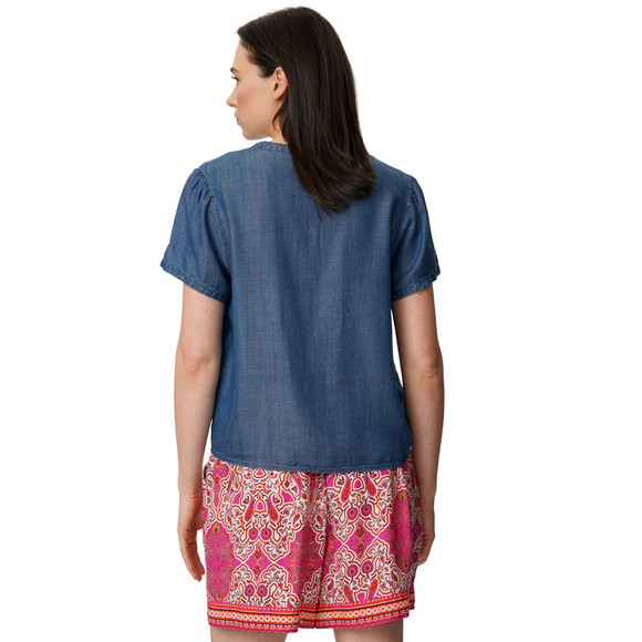 Damen Bluse in Denim-Optik