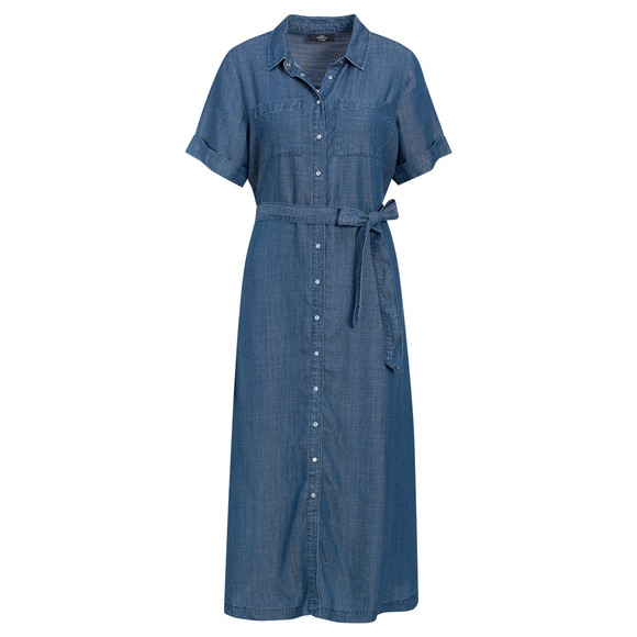 Damen Maxikleid in Denim-Optik