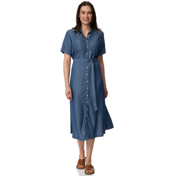 Damen Maxikleid in Denim-Optik
