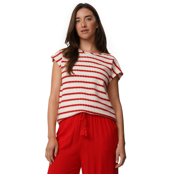 Damen Strick-T-Shirt mit Streifen