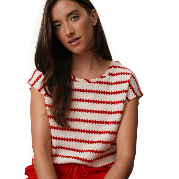 Damen Strick-T-Shirt mit Streifen