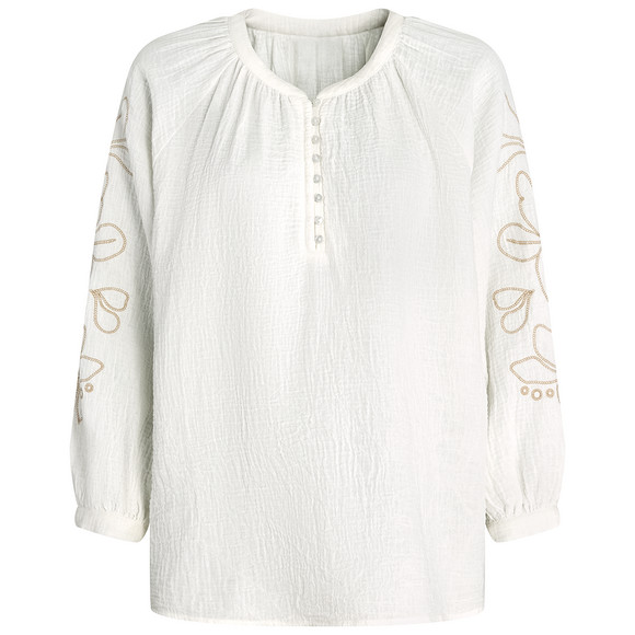 Damen Musselin-Bluse mit Stickerei