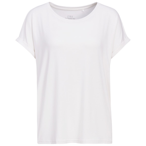 Dames-T-shirt in basic-stijl crème