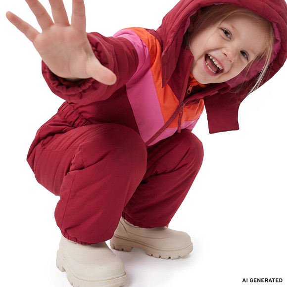 Mädchen Schneeoverall mit Farbteilern