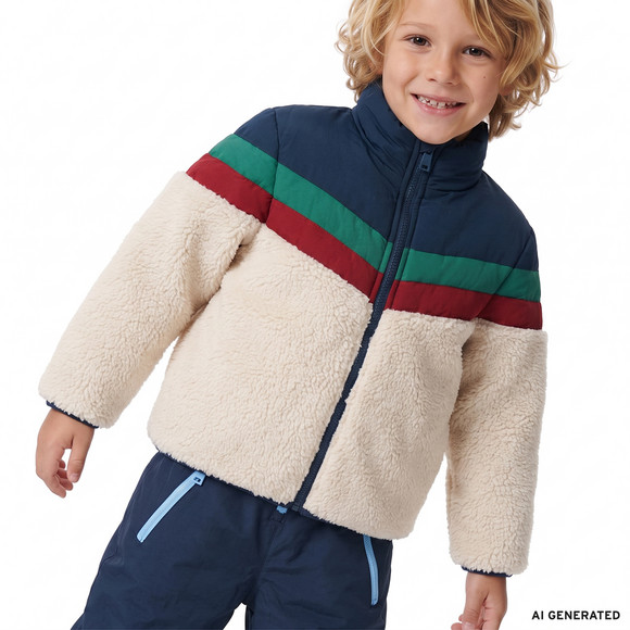 Kinder Teddyjacke mit Reißverschluss