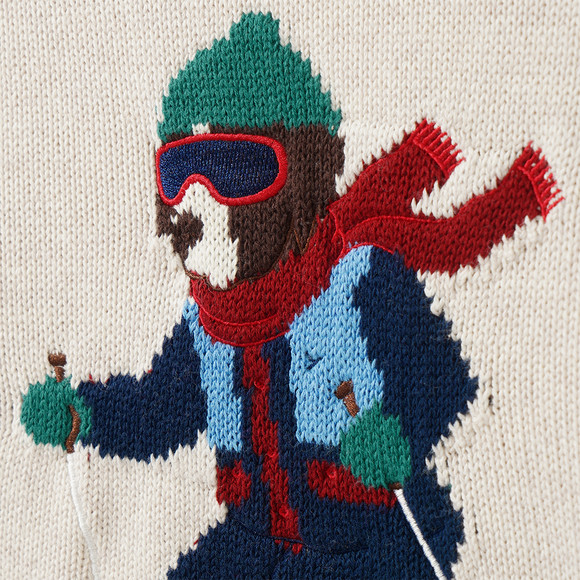 Jungen Strickpullover mit Hunde-Motiv