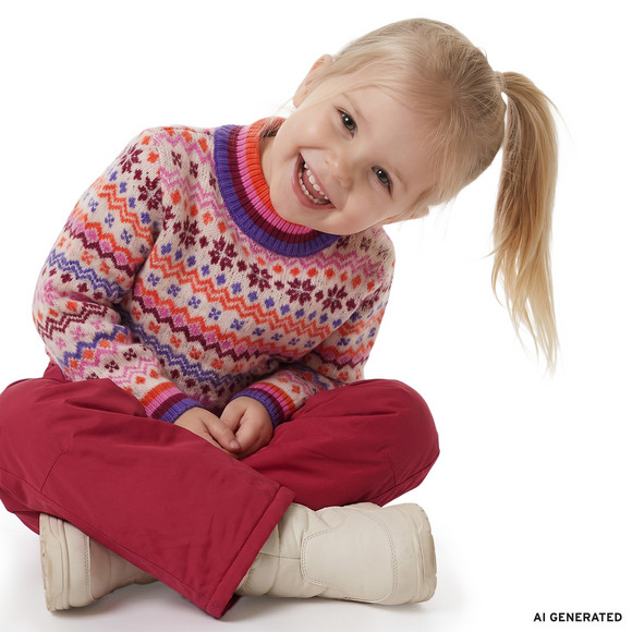 Mädchen Strickpullover mit Allover-Muster