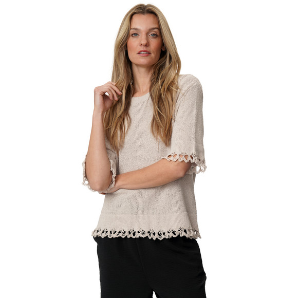 Damen Strickshirt mit Wellenbündchen