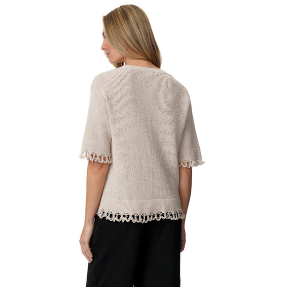Damen Strickshirt mit Wellenbündchen