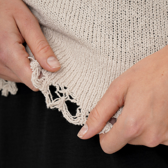 Damen Strickshirt mit Wellenbündchen