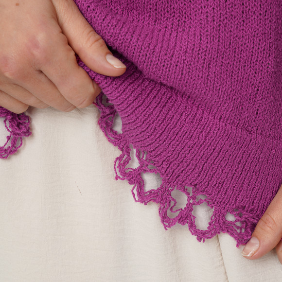 Damen Strickshirt mit Wellenbündchen